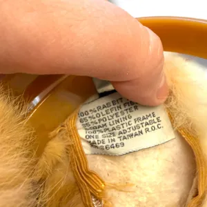 Vintage Rabbit‎ Fur Earmuffs Tan Adjustable Soft Cold Weather Winter Cozy thumbnail 6