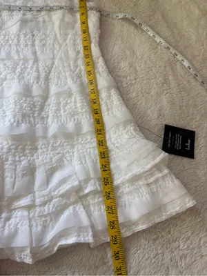 Lulus Emele White Textured Tiered Mini Dress Size Small NWT Sleeveless Feminine thumbnail 8