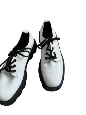 ZARA White Laceup Platform Oxfords Size 38 / 7.5 thumbnail 8