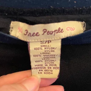 Free People‎ Black Tiered Mesh Blue Lace Trim Mini Skirt Small Ballet Vamp Goth thumbnail 3