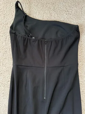 Windsor Black Formal One-Shoulder High Slit Dress thumbnail 7