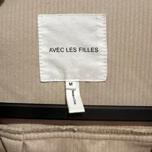 Avec Les Filles Corduroy Creamy Beige Oversized Cropped Wrsterncore Jacket M thumbnail 8