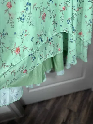 NWT Mint Green Floral High Low Formal Dress Women’s US 8 Wedding Guest Prom thumbnail 5