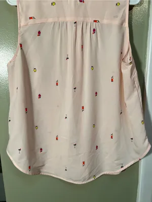 Workshop‎ Republic Women's Size Large Sleeveless Button Down Shirt Pink Cocktail thumbnail 8