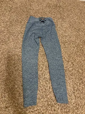 Beyond Yoga Leggings Size XS Xtra Small Marled Blue Lattice Back Polyester Blend thumbnail 2