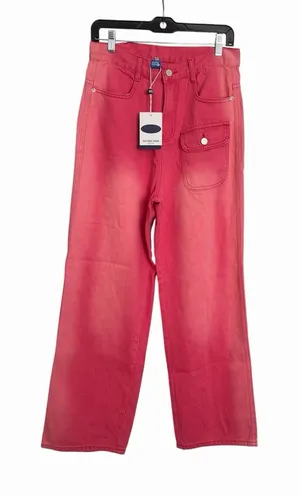 Aelfric Eden Jeans Women's 28 Pink Cargo Pants Multi Pocket Ombré New #WX4-4 thumbnail 1
