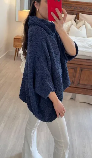 Navy Knit Turtle Neck Sweater Blue thumbnail 2