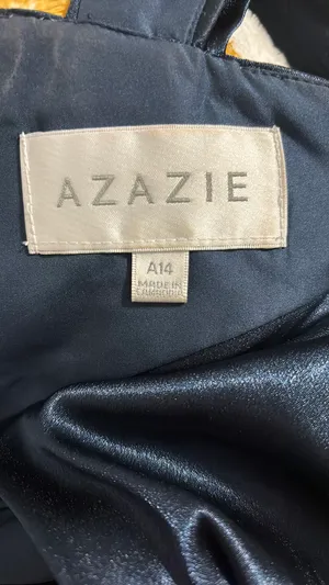 Azazie Navy blue dress thumbnail 4