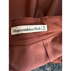 Abercrombie & Fitch Mini Skirt Size Medium Brown Faux Leather Button & Tie Front thumbnail 3