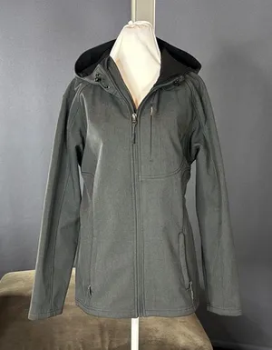 Women’s Dark Gray Ski Jacket with Hood Slim Fit Size M thumbnail 1