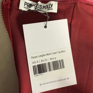 Princess Polly Oscuro Longline Mesh Corset Top, Berry, US 4 thumbnail 3