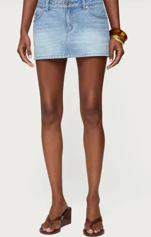PacSun Light Wash Denim Skirt thumbnail 1