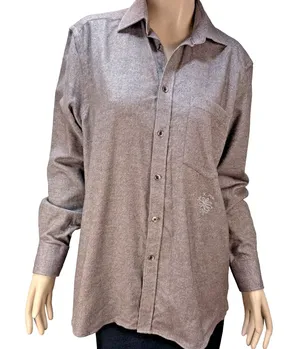WNU x Free People Boyfriend Button Up Shirt Top Size L 12 Brown Cotton Flannel‎ thumbnail 1