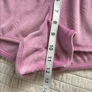 Juicy Couture Y2k velour pull on logo retro booty shorts light purple small thumbnail 6
