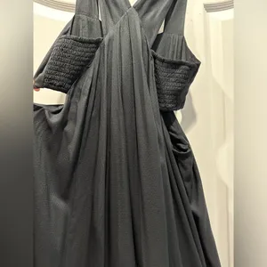 NWT Anthropologie Black‎ Side Cut Out Maxi Dress Medium thumbnail 4