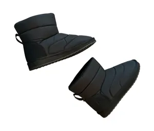 Lands End Black Puffer Ankle Boot Quilted Fleece Lined Winter Shoes size 9B thumbnail 1