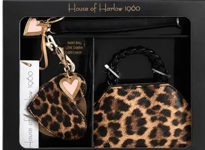 House of Harlow 1960 NWT 3-in-1 Set Leopard Love Leo Nano Bag Charm Keychain thumbnail 1