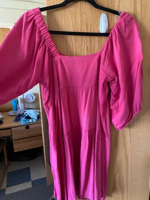 Puff Sleeve Dress Pink thumbnail 3