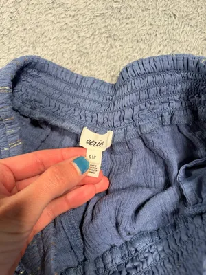 Aerie Women’s Blue Stripe Casual Elastic-Waist Shorts small thumbnail 8
