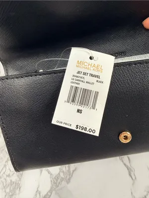 New Michael kors black gold large carryall leather wallet thumbnail 3