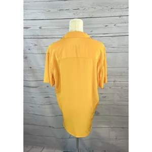 Babaton Aritzia 100% Silk Orange Button Down Blouse Women’s Size Small thumbnail 5