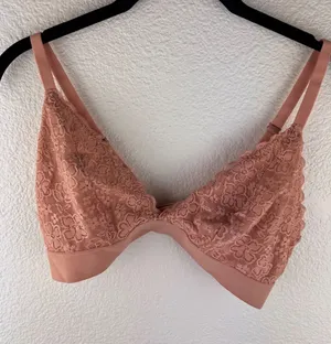 Old Navy Women Medium Lace‎ Trim Bralette Pink Peach Adjustable Strap thumbnail 1