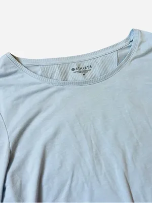 Athleta Light Blue Long-Sleeve Scoop Neck Top thumbnail 2