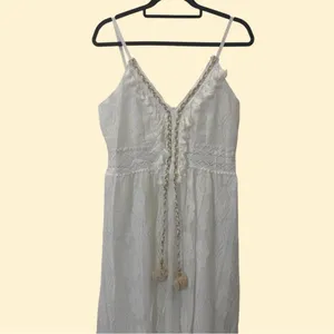 Boho Lace High-Low Maxi Dress with Tassel Accents Size Large NWT thumbnail 7