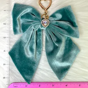 New Coquette Velour Teal Bow for Purse/ Bag/ Keychain thumbnail 4