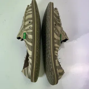 Sanuk Sidewalk‎ Surfer Zebra Print Canvas Slip On Loafers Olive Tan Womens 8 thumbnail 10