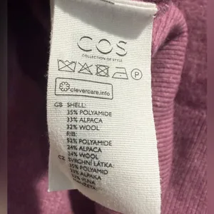 COS Women's V-Neck Sweater in Dusty Plum‎ wool & alpaca blend SizeXS thumbnail 6