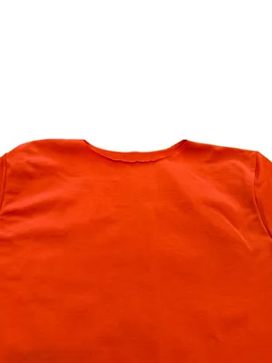 Skims Seamless Sculpt Thong Short Sleeve Bodysuit Bright Orange Size Small Med thumbnail 2
