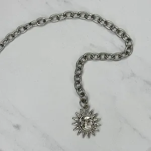 Draped Moon Star Silver Tone Chain Link Belt One Size (OS) ✨ thumbnail 12