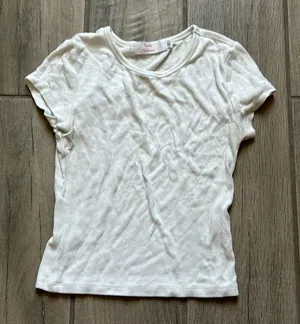 Polka dots & moonbeams ribbed tshirt White thumbnail 1