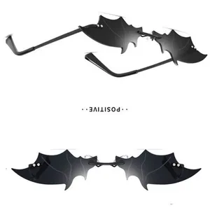 NWT Black Bat Wings Halloween Costume Gothic Party Steam Punk Shades Sunglasses thumbnail 7