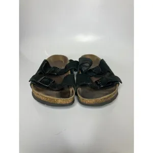 Birkenstock Arizona Sandals Mens‎ 8 ladies 10 black Suede Double Strap Slides thumbnail 2
