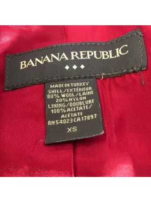 Banana Republic Wool Blend Pea Coat Red Burgundy Extra Small thumbnail 8
