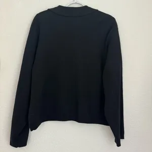 Talbots Vintage Double Breasted Gold Buttons Black Cropped Blazer Jacket Size L thumbnail 5
