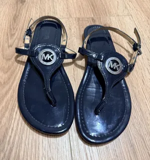 Michaels Black Girls' Logo Thong Sandals with Gold Accents thumbnail 1