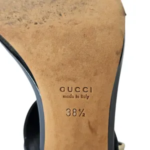 Gucci Black Patent Leather Ankle Cuff Sandal Heels Size 38.5 thumbnail 8
