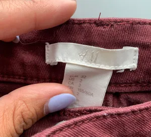 H&M Maroon High Waisted Shorts thumbnail 3
