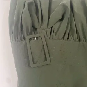 NWT ASOS Design Cowl Neck Hitched Hem Cupro Mini Dress Dark Green Size 10 thumbnail 10
