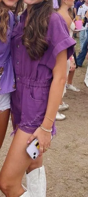 Purple Denim Romper thumbnail 3