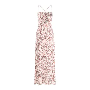 Commense Strappy Floral Print Crisscross Flowy Long Dress Multicolor Medium NWT thumbnail 3