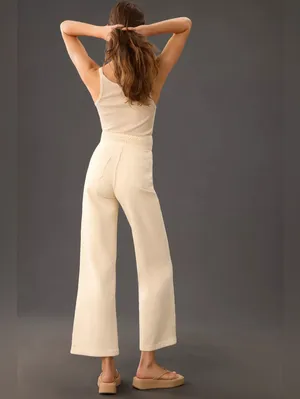 Anthropologie Magali Pascal Birkin High-Rise Wide Leg in Ecru. thumbnail 2