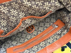 Tory Burch Canvas Tote with Leather Handles thumbnail 4