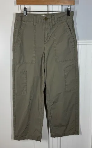 Agolde‎ Daria Pants Womens 25 Green Utility Cargo High Rise Wide Leg Cropped thumbnail 1