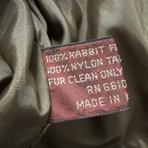 Vintage Genuine Rabbit Fur Coat Jacket Small Made In Korea Variegated RN66109 thumbnail 14