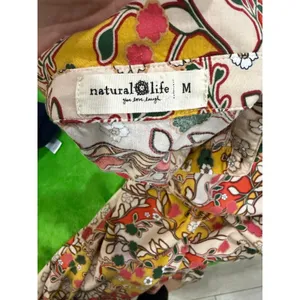 Natural Life Floral Botanical Boho Shirt Mini Dress Hippie Artsy Sz Medium thumbnail 9