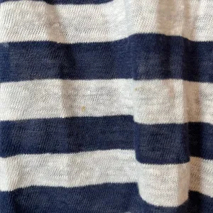 Frame Nautical Striped 100% Linen Henley Top Size Small Worn on Young and Hungry thumbnail 7